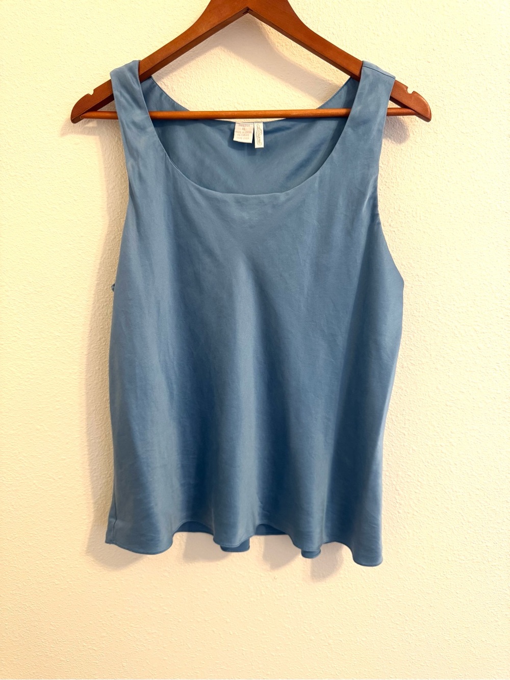 Nordstrom 100% Silk Blue Sleeveless Tank Blouse Size XL